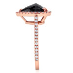 Yaffie ™ Custom-made Pear-Shaped Diamond Ring - 3 2/5ct TDW with Black and White accents in Rose Gold
