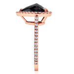 Yaffie ™ Custom Rose Gold Pear Diamond Ring with 3 3/8ct TDW White and Black Diamonds.