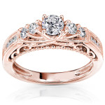 Yaffie Rosy 3/4ct Round Diamond Ring - Brilliantly Captivating