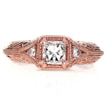 Antique Filigree Engagement Ring with Yaffie Rose Gold and 5/8ct TDW Diamonds