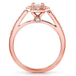 Rose Gold Princess Diamond Halo Bridal Set with 5/8ct TDW by Yaffie