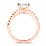 Everlasting Sparkle Rose Gold Round Moissanite and Diamond Engagement Ring