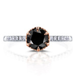 Yaffie Custom Two Tone Gold Engagement Ring with 1 1/8ct TDW of Striking Black and White Diamonds