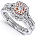 Gold and Diamond Bridal Ring Set by Yaffie - 1/2ct TDW and Two Tone Style