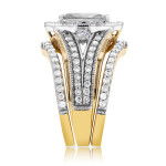 Artfully Chic Yaffie Gold Marquise Bridal Set with 1 1/3ct TDW Diamonds and Chevron Design