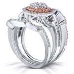 1ct TDW Diamond 3-piece Bridal Ring Set in Yaffie Dual Gold Tone
