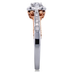 Gold Two-tone Halo Ring with Unique 2/5ct TDW Diamond by Yaffie