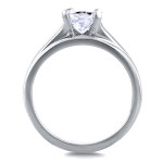 Elegant Yaffie White Gold Bridal Set with 1 1/10ct Cushion Moissanite Solitaire