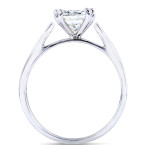 Yaffie 1 1/10ct Cushion Moissanite Engagement Ring in White Gold with Elegant 4-Prong Solitaire Setting