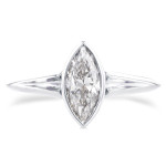 Yaffie Marvelous Marquise Solitaire: 1 1/10ct Diamond in White Gold Bezel Ring