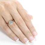 Elegant Yaffie White Gold Diamond Ring with Milgrain and Beaded Details.