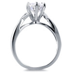 Elegant Yaffie White Gold Oval Moissanite Engagement Ring with Crossover Design