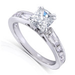 Yaffie Cushion Cut 1 1/2ct White Gold Diamond Engagement Ring