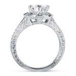 Yaffie Open Shank Art Deco Engagement Ring with 1 1/2ct TDW Sparkling Diamonds in White Gold