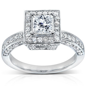 White Gold 1 1/2ct TDW Diamond Engagement Ring - Custom Made By Yaffie™
