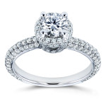 The Sparkling Yaffie White Gold Engagement Ring with 1 1/2 Carat Diamond Halo