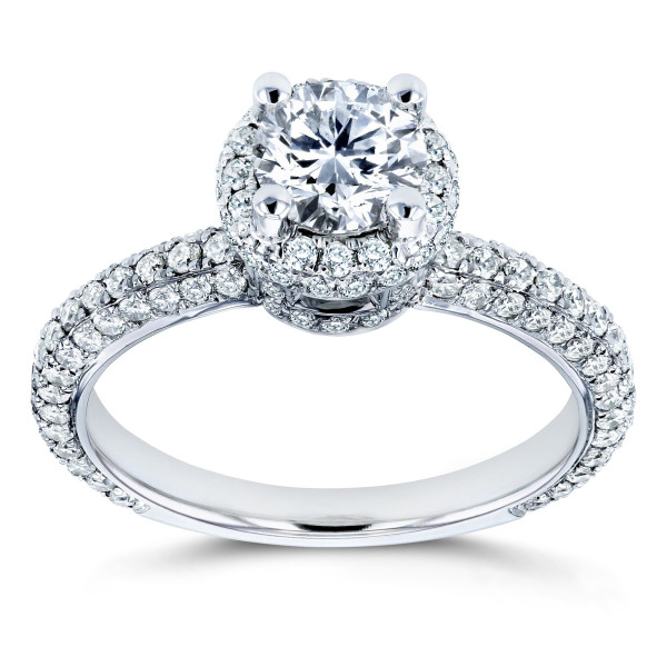 The Sparkling Yaffie White Gold Engagement Ring with 1 1/2 Carat Diamond Halo