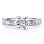 Radiant 1 1/2ct TDW White Gold Engagement Ring with Yaffie Sparkle