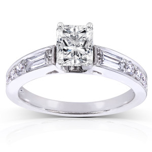 Radiant 1 1/2ct TDW White Gold Engagement Ring with Yaffie Sparkle