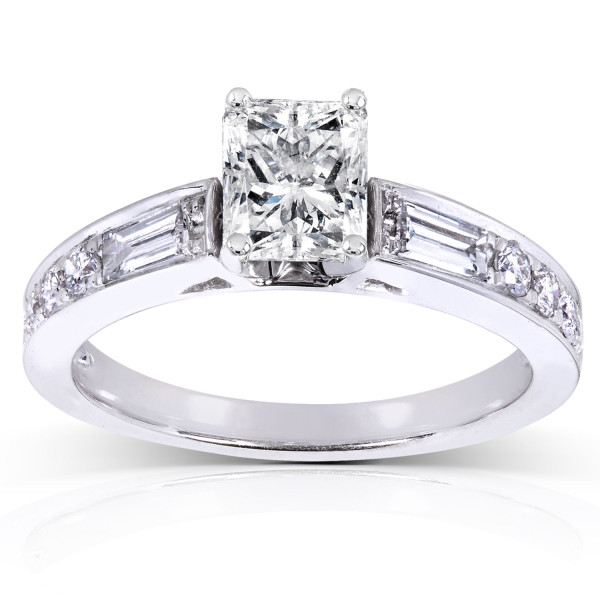 Radiant 1 1/2ct TDW White Gold Engagement Ring with Yaffie Sparkle