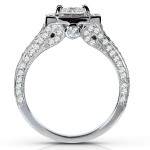 The Magnificent Yaffie White Gold Wedding Band with Princess Cut Diamond Halo (1 1/3 ct. total)