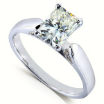Radiant Beauty: Yaffie 1 1/5ct White Gold Moissanite Ring in a Timeless 4-Prong Solitaire Design.