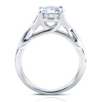 Radiant Love: Yaffie White Gold Engagement Ring with Sparkling Moissanite and Diamonds