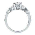 An Antique Floral Diamond Engagement Ring by Yaffie in White Gold, 1 1/5ct TDW