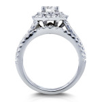 Yaffie White Gold Floral Diamond Bridal Rings Set - 1 1/5ct TDW