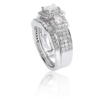 Bridal Ring Set with 1 1/6ct TDW Diamonds in Elegant White Gold by Yaffie