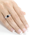 Custom-made Yaffie™ Black & White Diamond Engagement Ring with 1.4ct TDW