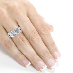 White Gold Diamond Trio Bridal Ring Set with 1.4 carats of Sparkling Diamonds.