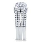 White Gold Diamond Trio Bridal Ring Set with 1.4 carats of Sparkling Diamonds.