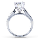 Antique Bridal Set Featuring Cushion Forever One DEF Moissanite and Diamond with 1 2/5ct TGW in Yaffie White Gold