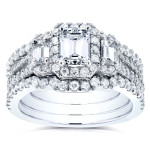 White Gold Diamond Wedding Ring Set by Yaffie - 1.75ct Total Weight