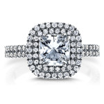 Yaffie White Gold Double Halo Diamond Ring Sparks Romance with 1.75ct TDW