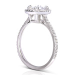 Yaffie Brilliant White Gold Bridal Set with Emerald-cut Halo Diamond