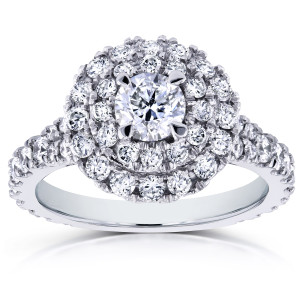 Sparkle in Style: Yaffie Double Halo Cathedral Ring with 1.75ct Diamonds