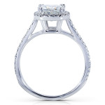 White Gold Bridal Set with Cushion Cut Forever One DEF Moissanite and Diamond Halo, 1 3/5ct