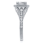 Yaffie Antique Etching Asscher Diamond Engagement Ring - 1.6ct White Gold