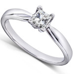 Sparkling Yaffie 1/4ct TDW Solitaire Diamond Ring in White Gold