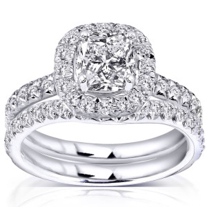Bridal Set with 1 5/8ct TDW White Gold Diamonds by Yaffie