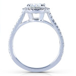 Forever One DEF Moissanite & Diamond Round Halo Bridal Rings - Yaffie White Gold 1 5/8ct TGW Fit!