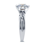 Yaffie White Gold Crossed Split Shank Engagement Ring with 1.875 Carat Moissanite Solitaire