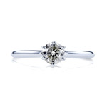 Petite 1/2ct Solitaire Diamond Engagement Ring in Yaffie White Gold