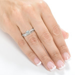 Gleaming Yaffie Bridal Ring Set with 1/2ct TDW White Gold Diamonds.
