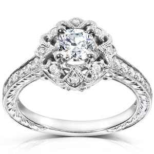 Antique Edwardian White Gold Engagement Ring with 1/2ct of Dazzling Diamonds by Yaffie.