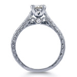 Bask in the timeless vintage charm with Yaffie White Gold 1/2ct TDW Round Diamond Ring.