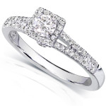 Sparkling Yaffie White Gold Promise Ring with 1/3ct TDW Round-cut Diamond