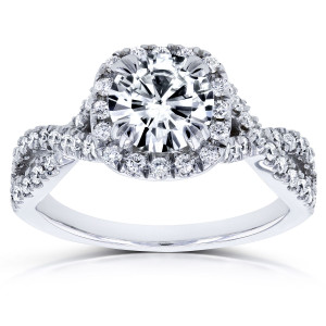 Sparkle in Style with Yaffie White Gold Moissanite and Diamond Crossover Ring